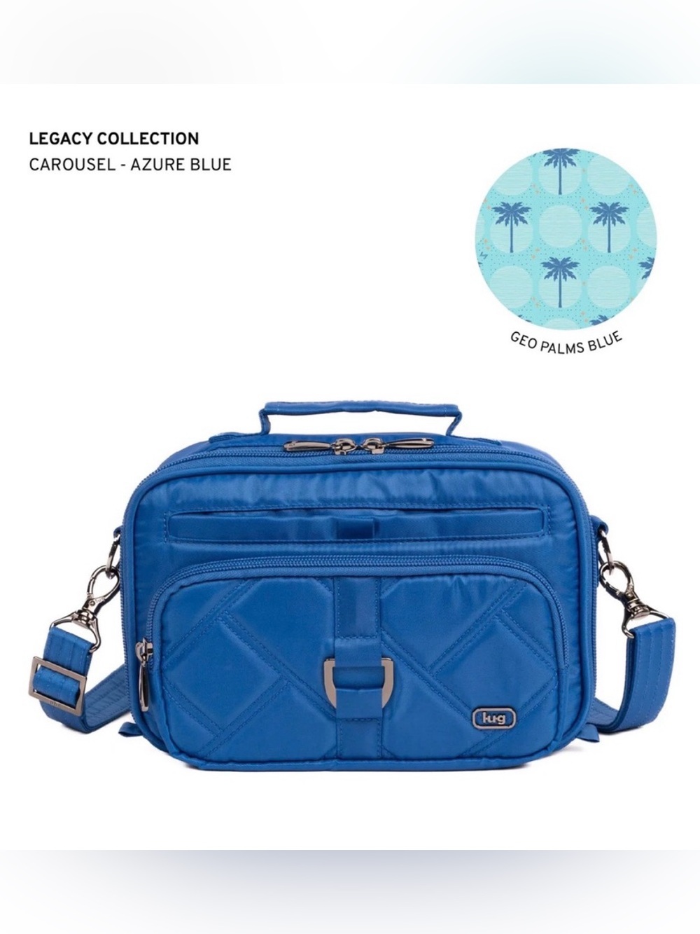 Lug Legacy Collection Carousel Crossbody Bag Azure Blue Like New